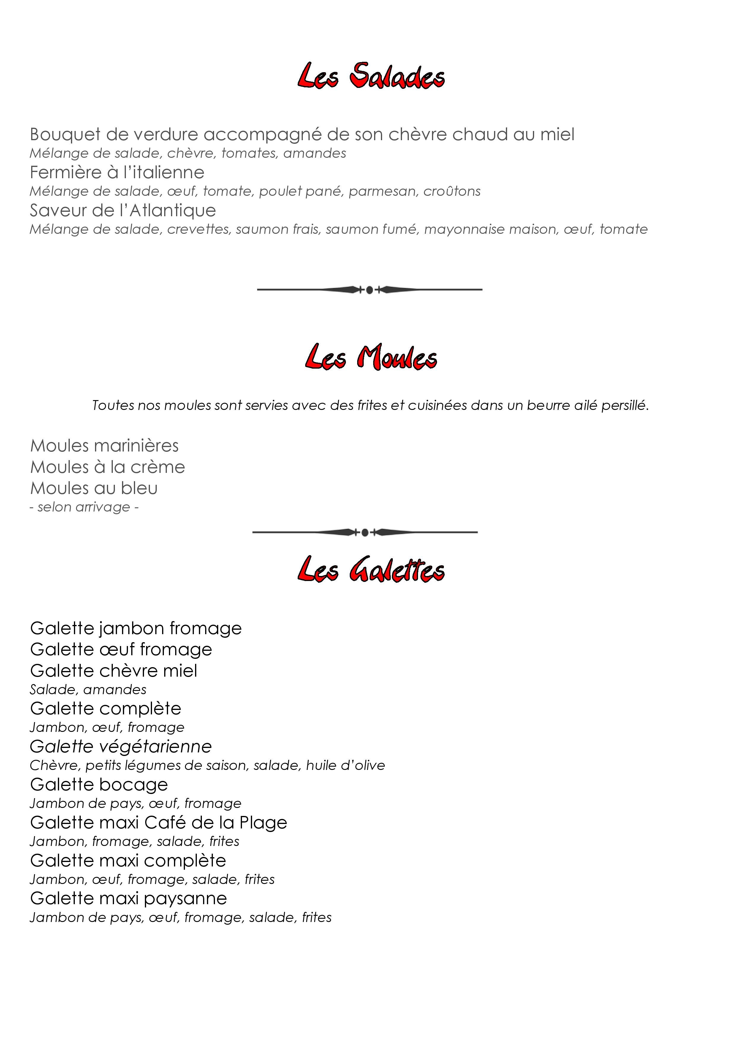 carte repas